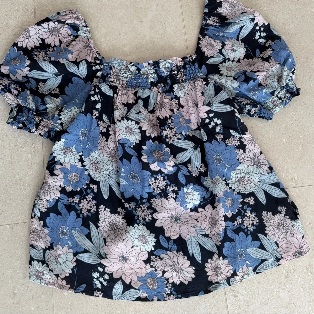 J. Crew Floral Off-Shoulder Top